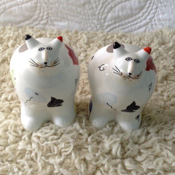 Villeroy & Boch France; Abstract Cat S/P Shakers; fun, Cat Lovers, Collectibles - Picture 1 of 6